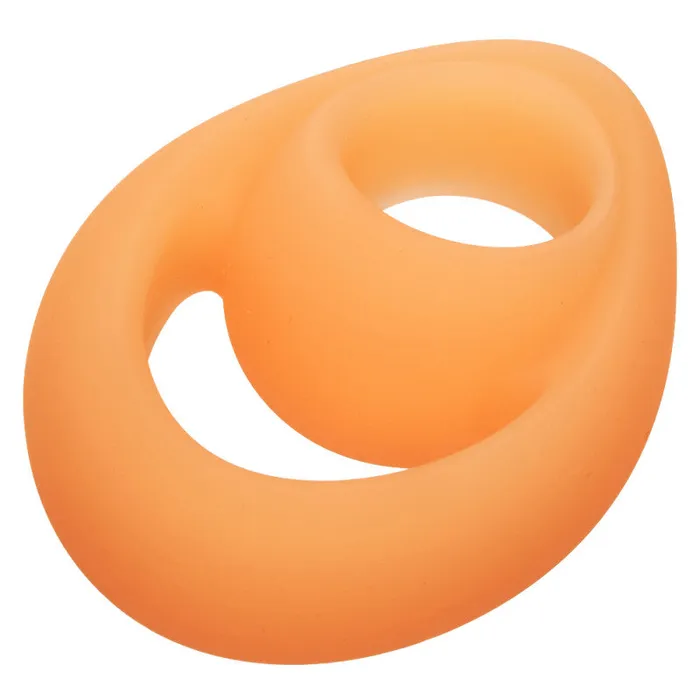 Alpha Glow-in-the-Dark Liquid Silicone Teardrop Ring - Orange | CalExotics Female Sex Toys Alpha Glow-in-the-Dark Liquid Silicone Teardrop Ring - Orange | CalExotics Female Sex Toys