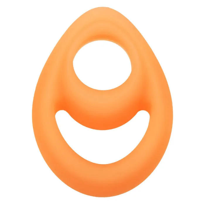 Alpha Glow-in-the-Dark Liquid Silicone Teardrop Ring - Orange | CalExotics Female Sex Toys Alpha Glow-in-the-Dark Liquid Silicone Teardrop Ring - Orange | CalExotics Female Sex Toys