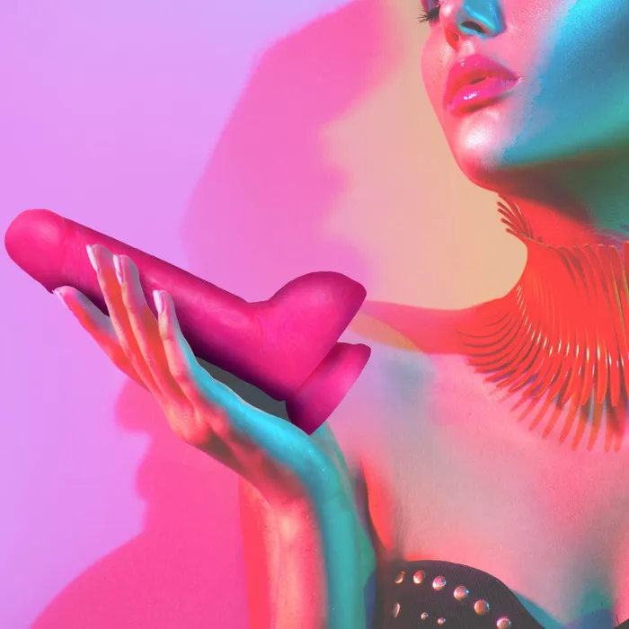 Blush Novelties Neo Elite - 9 Inch Silicone Dual Density With Balls - Neon Pink | Dildos Blush Novelties Neo Elite - 9 Inch Silicone Dual Density With Balls - Neon Pink | Dildos