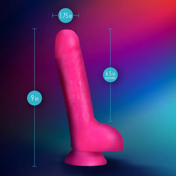 Blush Novelties Neo Elite - 9 Inch Silicone Dual Density With Balls - Neon Pink | Dildos Blush Novelties Neo Elite - 9 Inch Silicone Dual Density With Balls - Neon Pink | Dildos