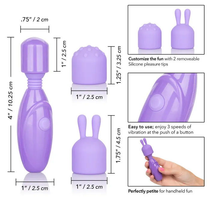 CalExotics Female Sex Toys | Dr. Laura Berman Olivia Rechargeable Mini  Massager With Attachments