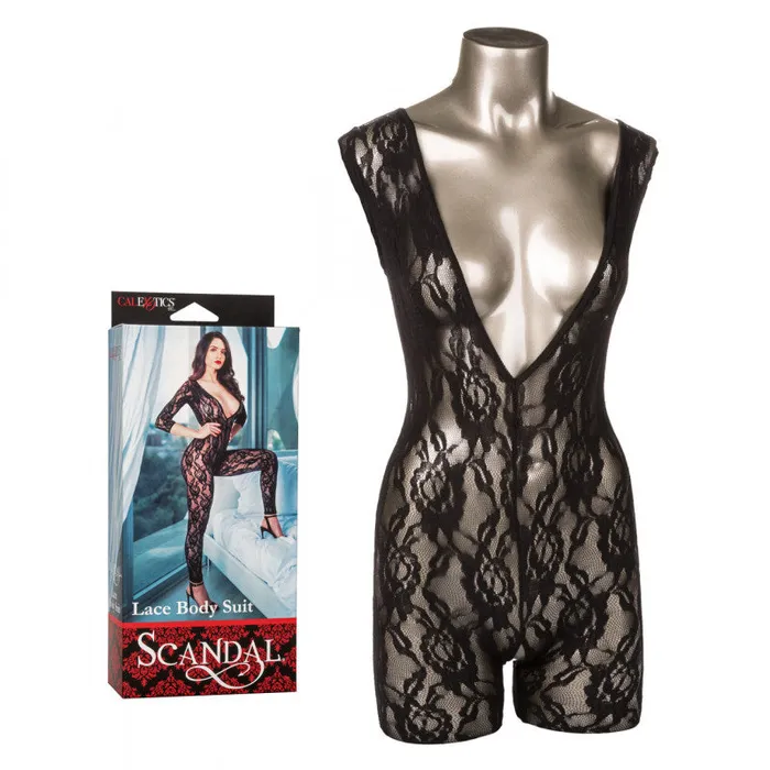 CalExotics Teddies And Bodies | Scandal Lace Body Suit - One Size - Black CalExotics Teddies And Bodies | Scandal Lace Body Suit - One Size - Black