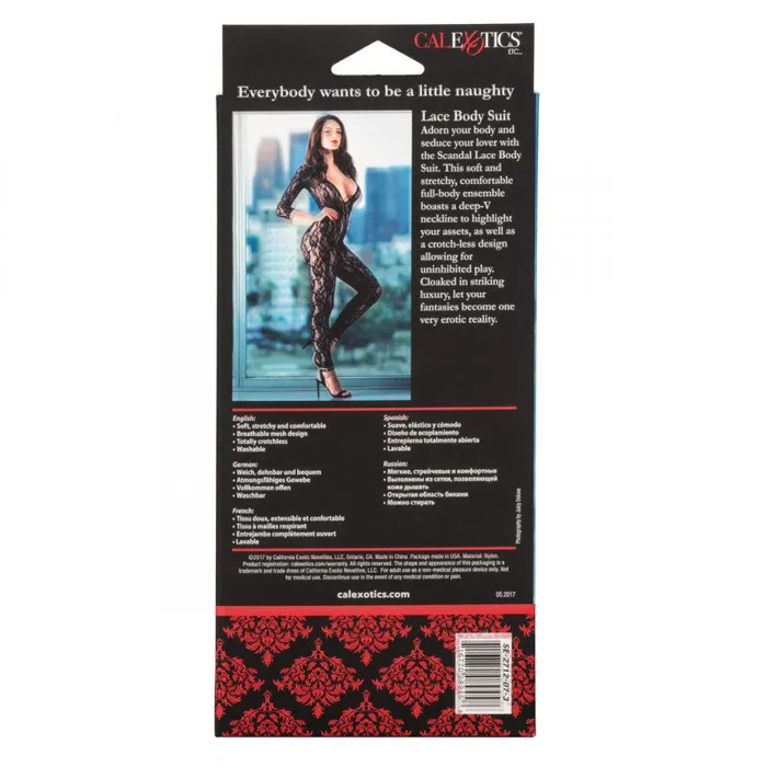 CalExotics Teddies And Bodies | Scandal Lace Body Suit - One Size - Black CalExotics Teddies And Bodies | Scandal Lace Body Suit - One Size - Black