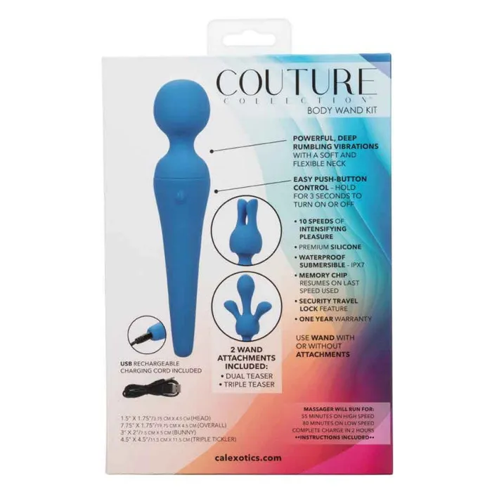 CalExotics Vibrators | Couture Collection Body Wand Kit - Blue CalExotics Vibrators | Couture Collection Body Wand Kit - Blue