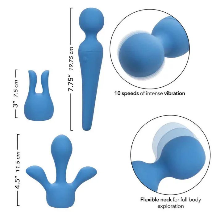 CalExotics Vibrators | Couture Collection Body Wand Kit - Blue CalExotics Vibrators | Couture Collection Body Wand Kit - Blue