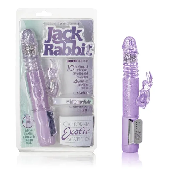California Exotic Novelties Vibrators Petite Thrusting Jack Rabbit Purple