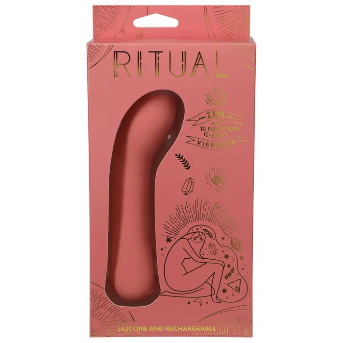 Doc Johnson Vibrators Ritual Zen Rechargeable Silicone GSpot Vibe Coral