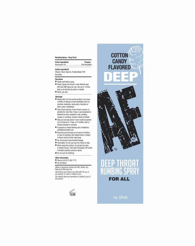 Enhancers | Deep Af Throat Numbing Spray 1oz - Cotton Candy - Little Genie Enhancers | Deep Af Throat Numbing Spray 1oz - Cotton Candy - Little Genie