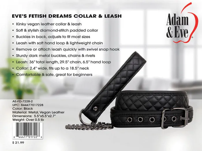 Female Sex Toys | Adam and Eve Eve's Fetish Dreams Collar and Leash