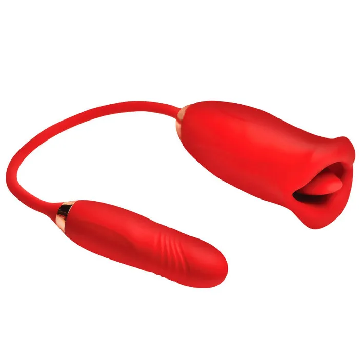 Female Sex Toys | XR Brands Shegasm Magic Kiss Kissing Clitoral Stimulator With Thrusting Vibrator - Red Female Sex Toys | XR Brands Shegasm Magic Kiss Kissing Clitoral Stimulator With Thrusting Vibrator - Red