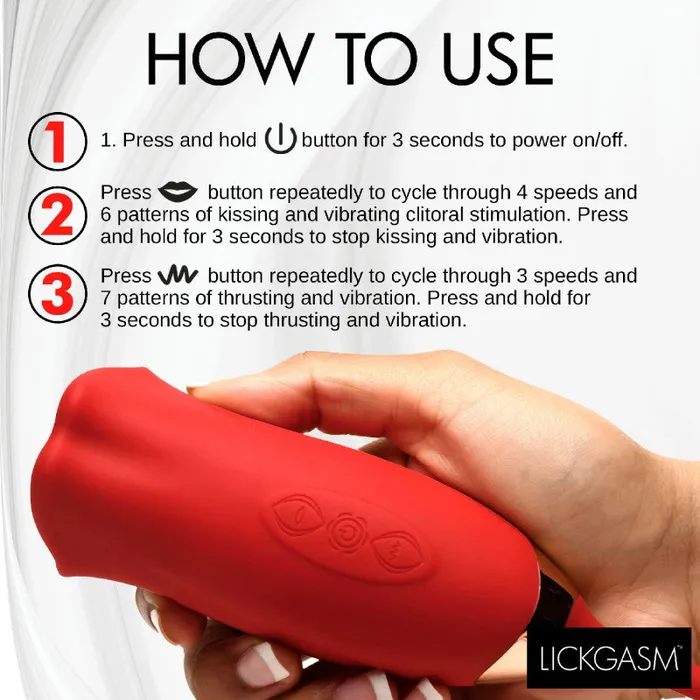 Female Sex Toys | XR Brands Shegasm Magic Kiss Kissing Clitoral Stimulator With Thrusting Vibrator - Red Female Sex Toys | XR Brands Shegasm Magic Kiss Kissing Clitoral Stimulator With Thrusting Vibrator - Red