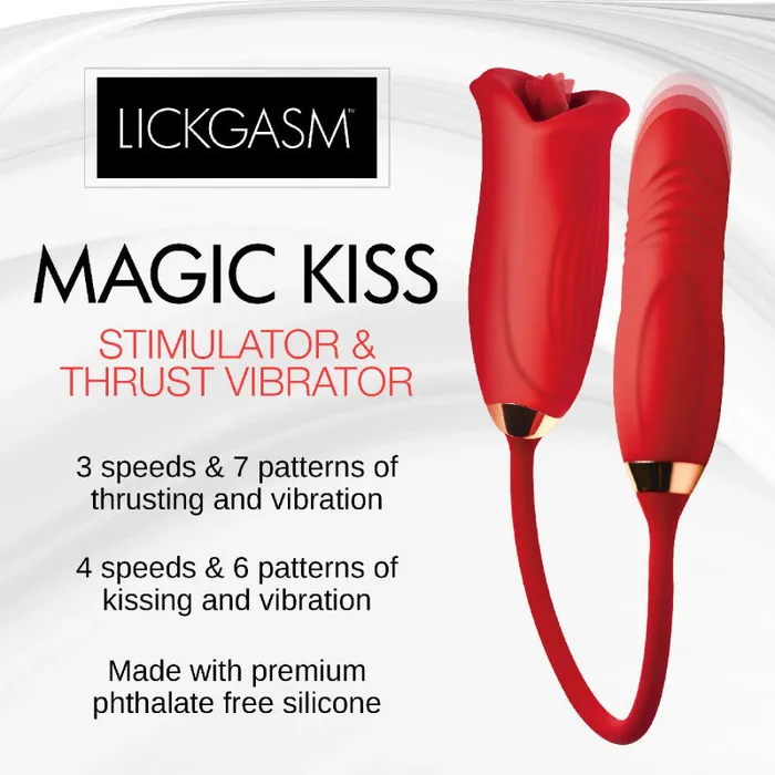 Female Sex Toys | XR Brands Shegasm Magic Kiss Kissing Clitoral Stimulator With Thrusting Vibrator - Red Female Sex Toys | XR Brands Shegasm Magic Kiss Kissing Clitoral Stimulator With Thrusting Vibrator - Red