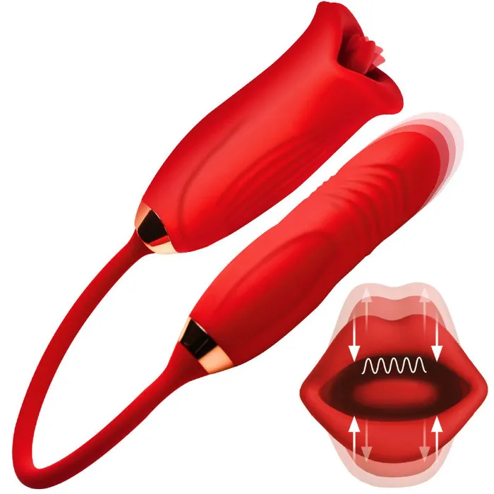 Female Sex Toys | XR Brands Shegasm Magic Kiss Kissing Clitoral Stimulator With Thrusting Vibrator - Red Female Sex Toys | XR Brands Shegasm Magic Kiss Kissing Clitoral Stimulator With Thrusting Vibrator - Red