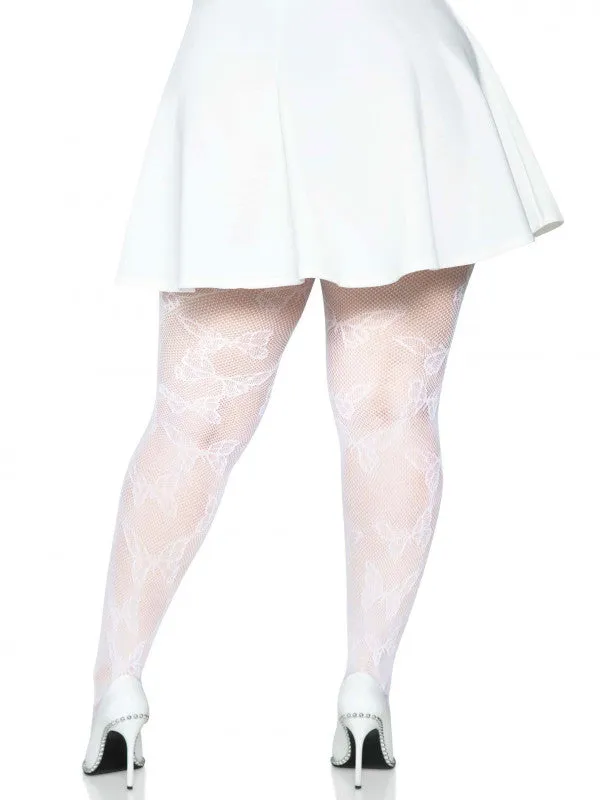 Leg Avenue Vibrators | Butterfly Net Tights - 1x/2x - White Leg Avenue Vibrators | Butterfly Net Tights - 1x/2x - White