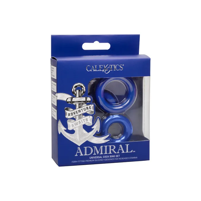 Male Sex Toys | Admiral Universal Cock Ring Set Blue - California Exotic