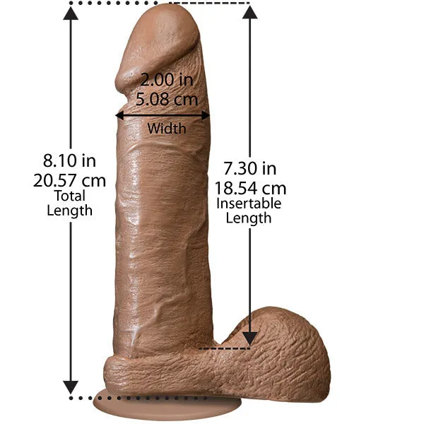 The Realistic Cock 8 Inch Dildo Flesh Brown | Doc Johnson Dildos