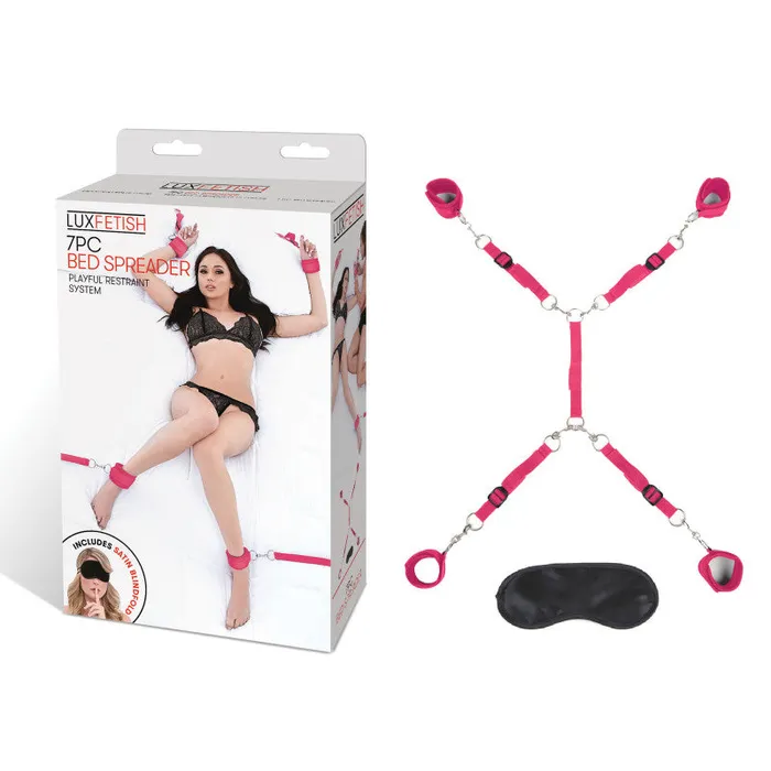 Vibrators | Lux Fetish 7 Pc Bed Spreader - Hot Pink Vibrators | Lux Fetish 7 Pc Bed Spreader - Hot Pink