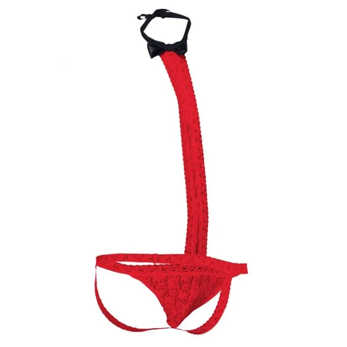 Vibrators | Male Basics Mob Tuxedo Lace Thong Red L-xl