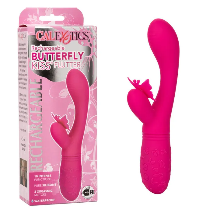Vibrators Rechargeable Butterfly Kiss Flutter Pink CalExotics