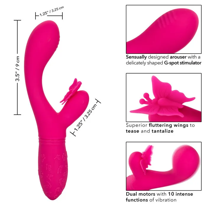 Vibrators | Rechargeable Butterfly Kiss Flutter - Pink - CalExotics