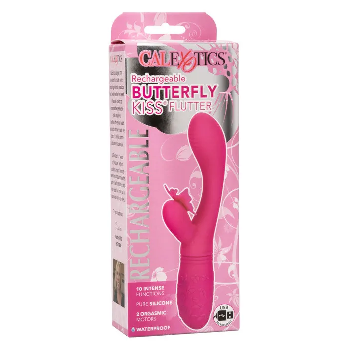 Vibrators | Rechargeable Butterfly Kiss Flutter - Pink - CalExotics