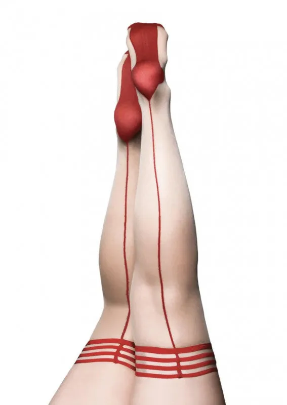 Whitney Red Back Seam Thigh High Size D Nude Kixies Vibrators