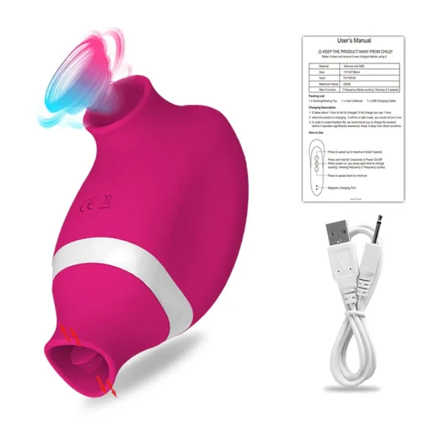 World Super Boutiques Clitoral Sucking Vibrator For Women Clit Nipple Sucker Clitoris Stimulator Oral Tongue Pussy Licking Sex Toys for Adults Couples | Female Sex Toys