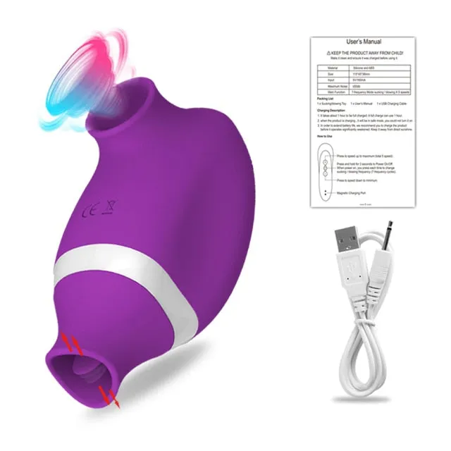 World Super Boutiques Clitoral Sucking Vibrator For Women Clit Nipple Sucker Clitoris Stimulator Oral Tongue Pussy Licking Sex Toys for Adults Couples | Female Sex Toys