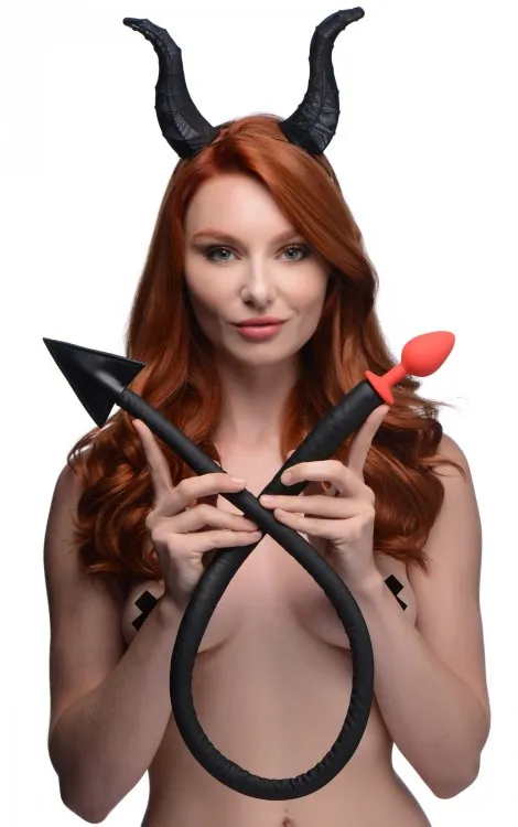 XR Brands Anal | Tailz Devil Tail Anal Plug & Horns Set